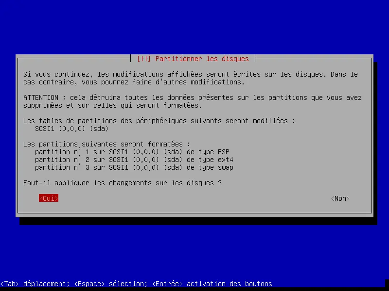 debian installation partitionner les disques