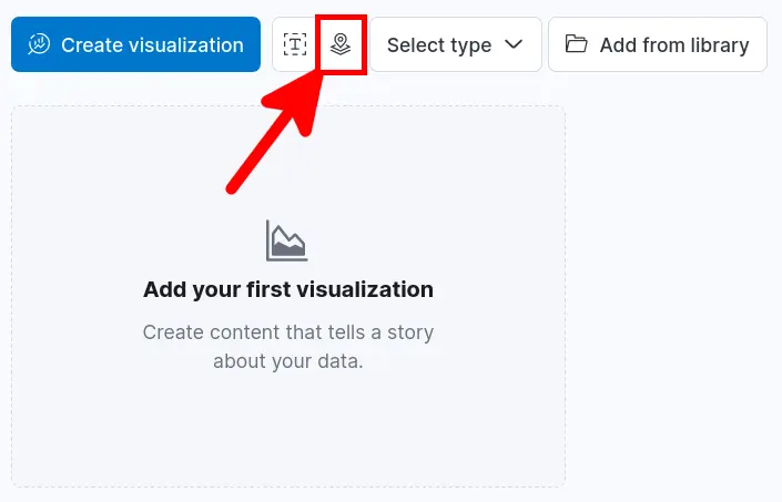 Interface de Kibana avec l’option Créer une visualisation et Carte mise en évidence pour un nouveau tableau de bord géospatial