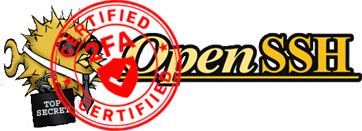 Logo OpenSSH avec le tampon 2FA certified
