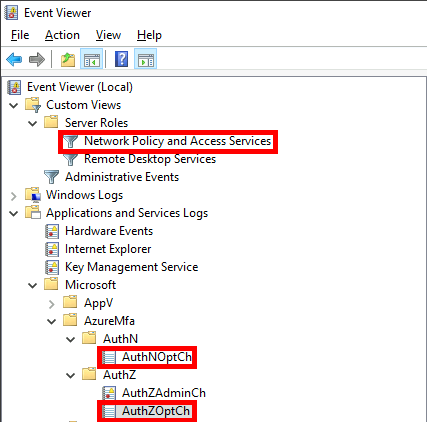 Windows NPS event viewer