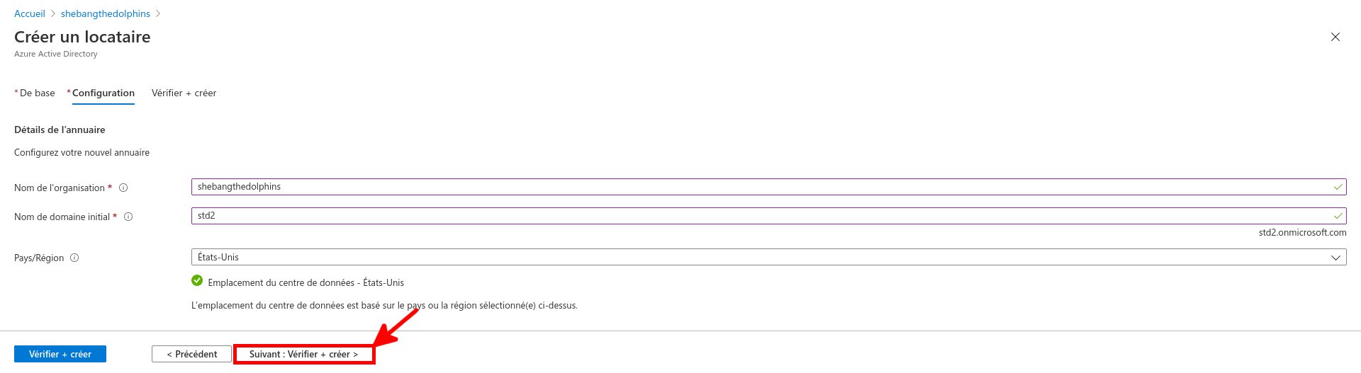Azure Portal | Configure your new directory