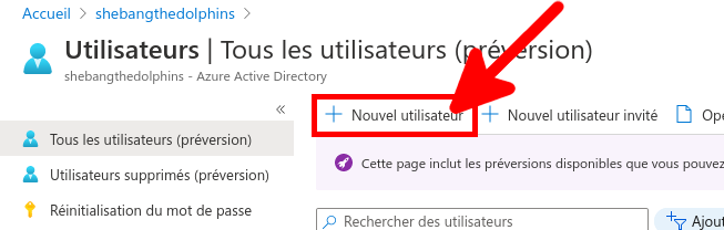 Azure Portal | Create a new user