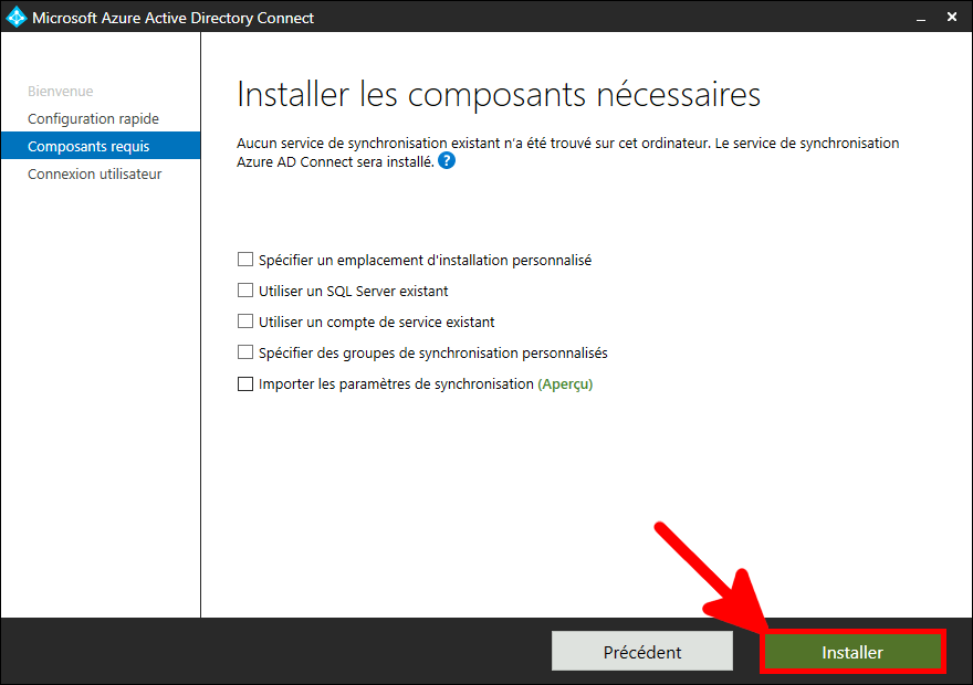 Azure AD Connect | Install required components