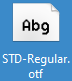 Icon of the STD-Regular.otf font file on a Windows desktop
