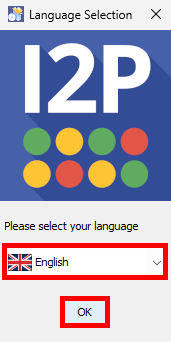 I2P installer language selection screen with English selected and OK button highlighted