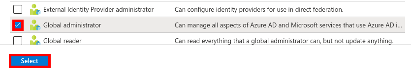 Azure Portal | Create a new user, group selection