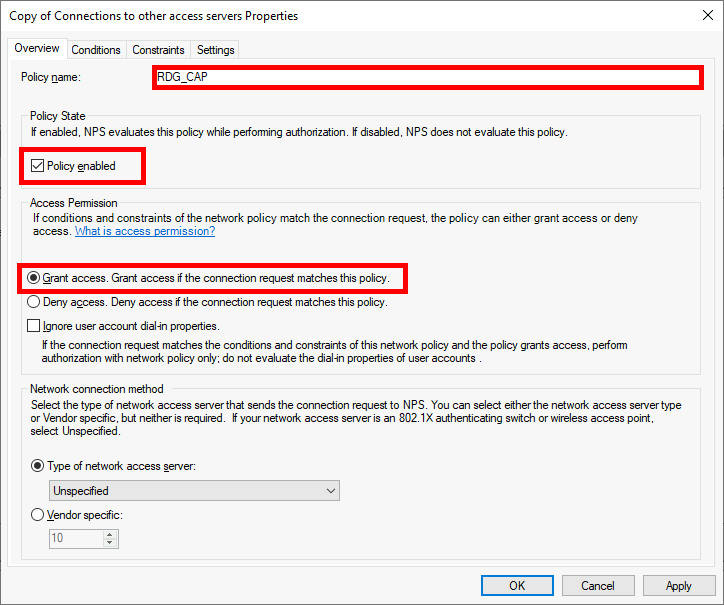 NPS Console | RDG_CAP