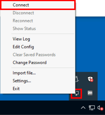 Start openvpn from a windows host