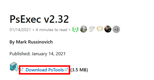 Windows PsExec | Download link
